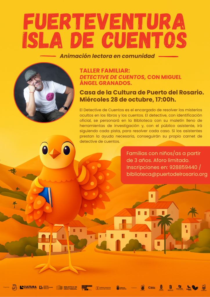 Workshop für Familien: Detective de Cuentos mit Miguel Ángel Granados – Casa de la Cultura – Puerto del Rosario, 28. October 2026