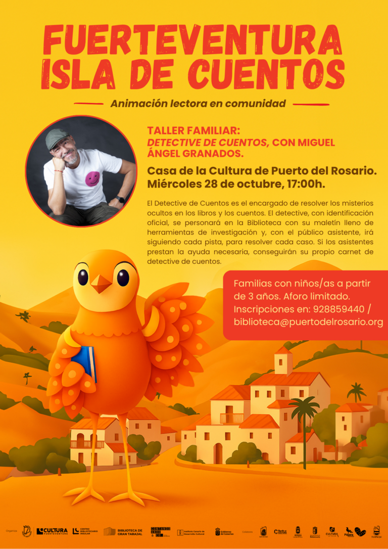 Workshop für Familien: Detective de Cuentos mit Miguel Ángel Granados – Casa de la Cultura – Puerto del Rosario, 28. octubre 2026