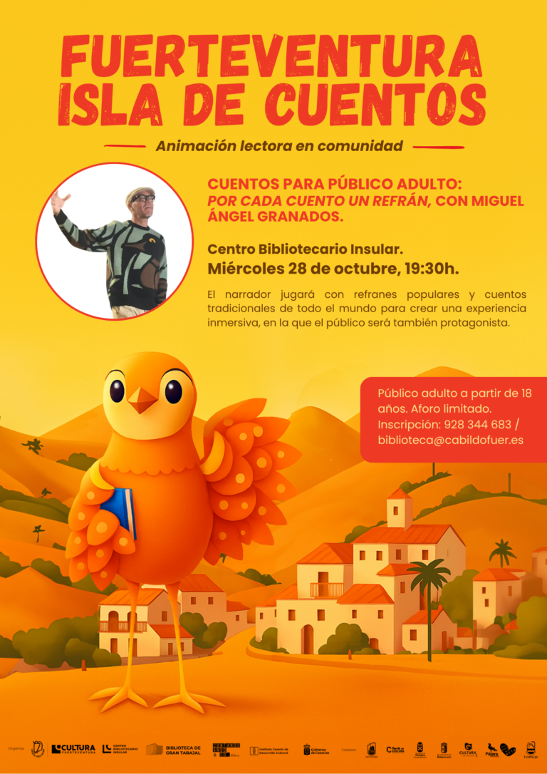 Erzählkunst für Erwachsene: Por cada cuento un refrán – Centro Bibliotecario Insular, Puerto del Rosario, 28. octubre 2026