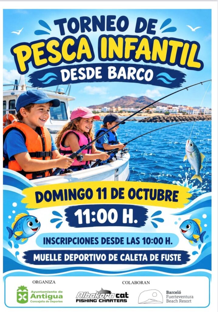 Turnier: Kinderfischen vom Boot – Muelle Deportivo de Caleta de Fuste, Antigua, 11. Oktober 2026