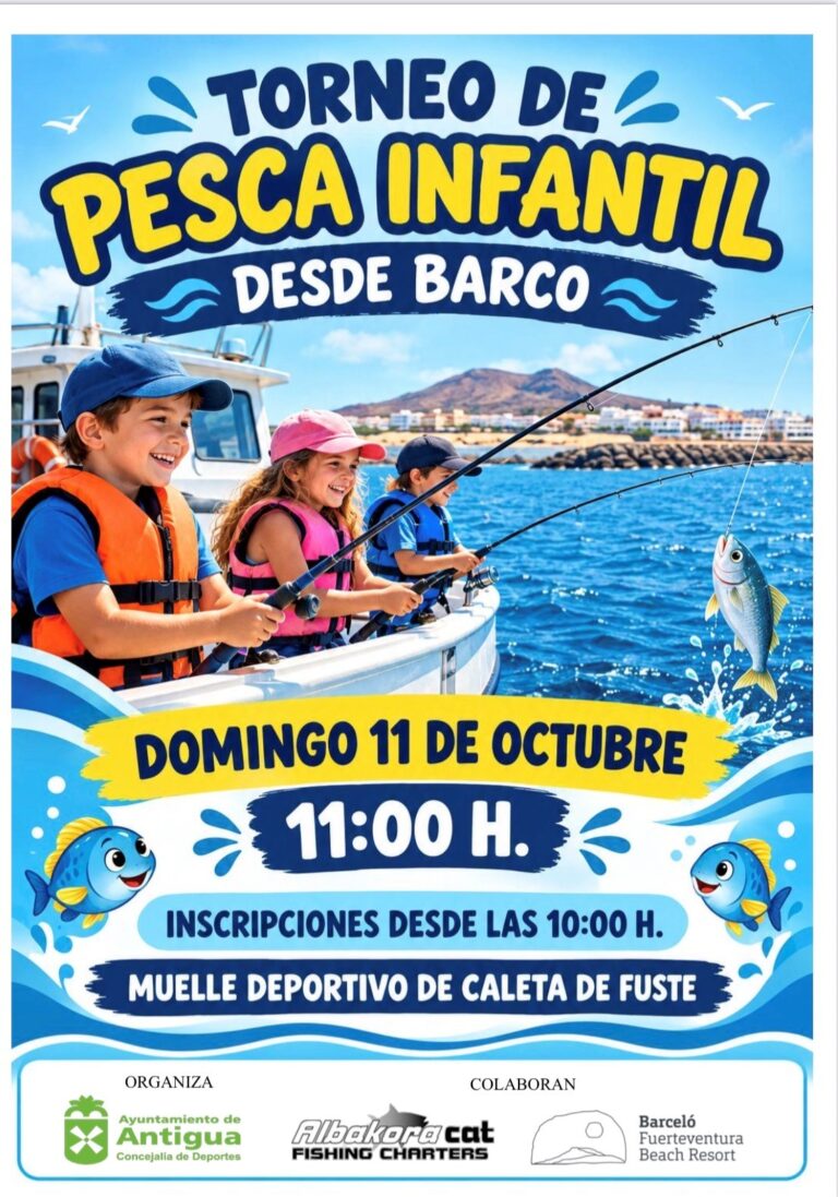 Turnier: Kinderfischen vom Boot – Muelle Deportivo de Caleta de Fuste, Antigua, 11. Oktober 2026