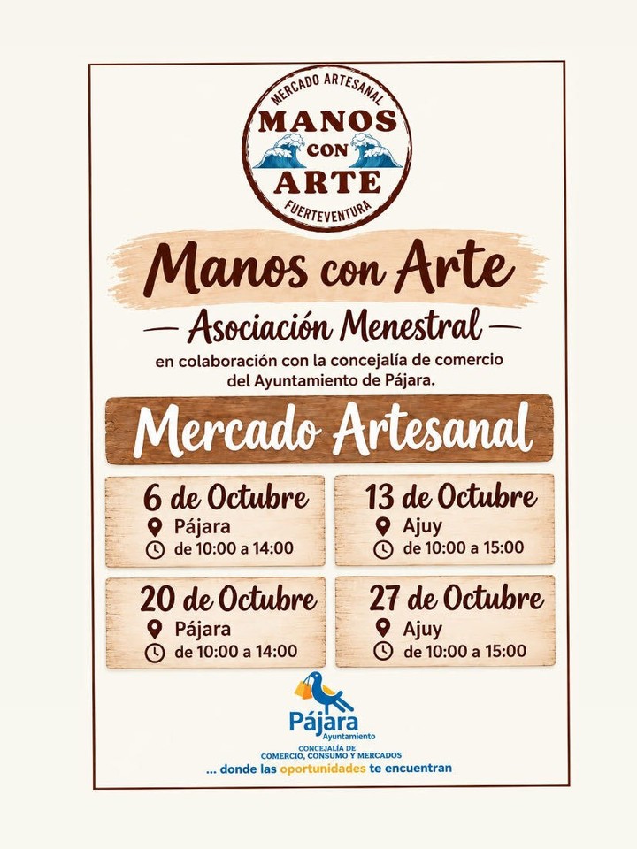 Markt: Kunsthandwerksmarkt »Manos con Arte« in Pájara – Pájara, 6. Oktober 2026