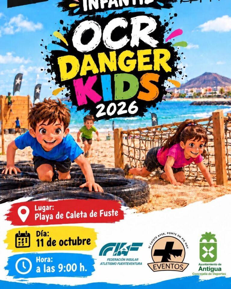 Kindersportwettbewerb: OCR Danger Kids 2026 – Playa de Caleta de Fuste, Antigua, 11. Ottobre 2026