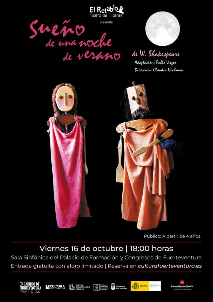 Puppentheater für Kinder: Sueño de una noche de verano – Palacio de Formación y Congresos, Puerto del Rosario, 16. Oktober 2026