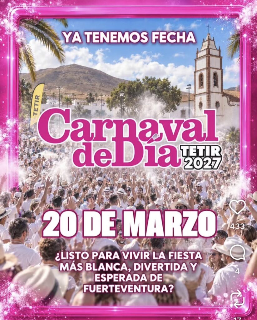 Fiesta: Carnaval de Día Tetir 2027 – Plaza de Tetir, 20. Marzo 2027