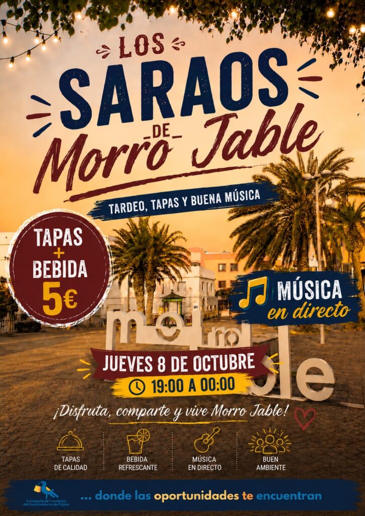 Fiesta: Los Saraos de Morro Jable – Tardeo, tapas e musica dal vivo – Polideportivo Municipal di Morro Jable, Pájara, 8 ottobre 2026