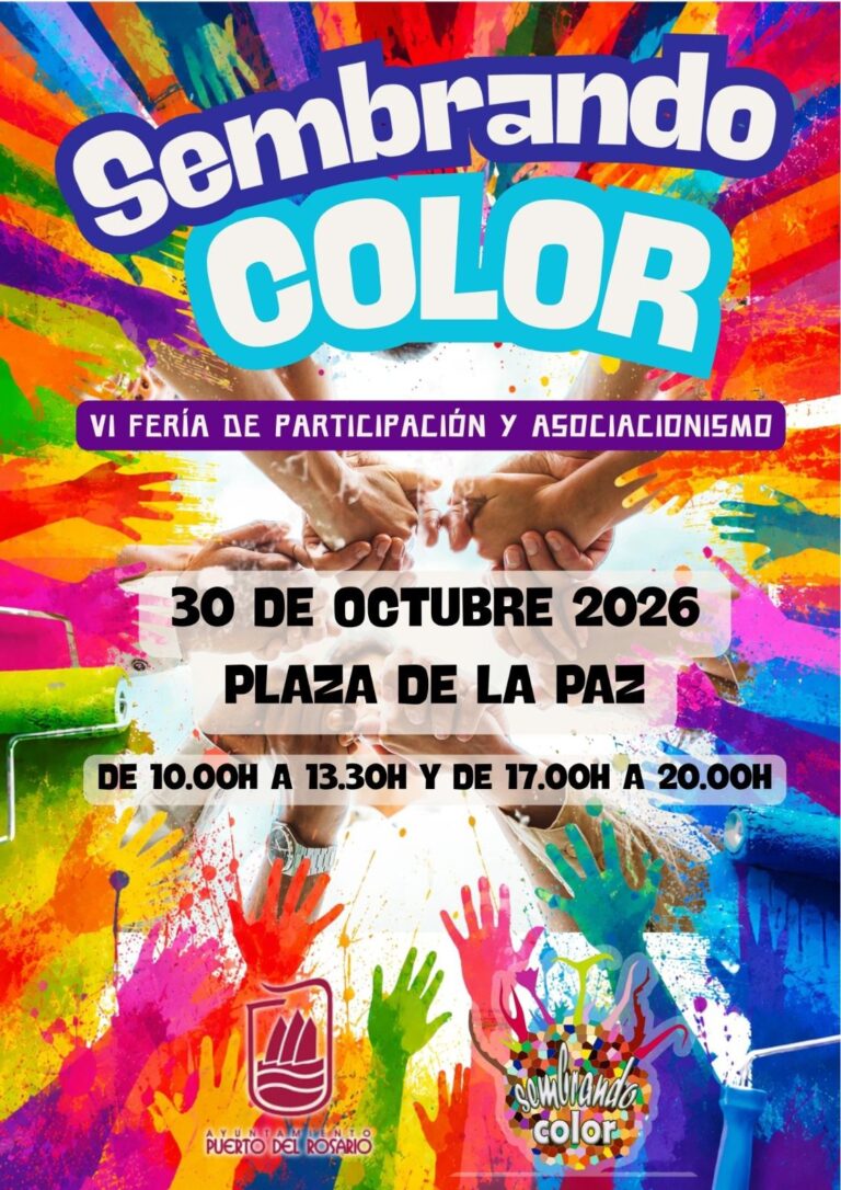 Fiesta: Sembrando Color – VI Fiera della Partecipazione e dell’Associazione – Piazza della Pace, Puerto del Rosario, 30 ottobre 2026