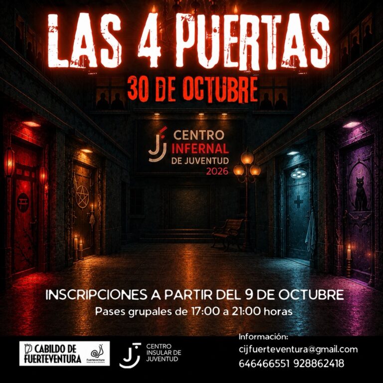 Fiesta: Las 4 Puertas – Centro Infernal de Juventud – Centro Insular de Juventud Cabildo de Fuerteventura, Puerto del Rosario, 30. Oktober 2026