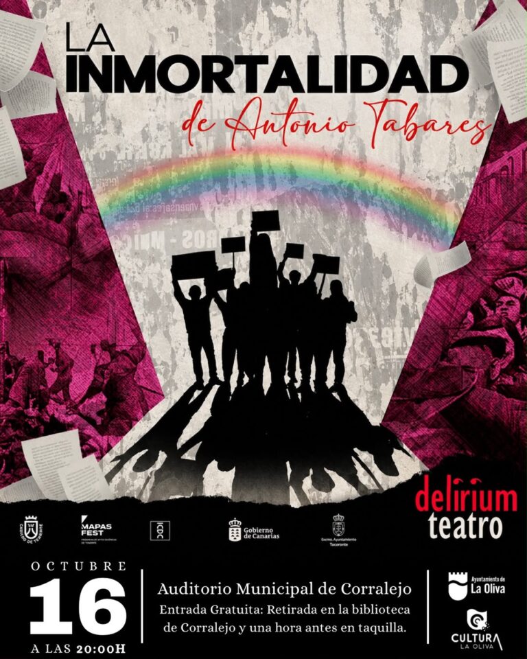Theater: La inmortalidad von Delirium Teatro – Auditorio de Corralejo, 16. Ottobre 2026